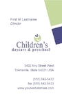 Child Care & Preschool Business Card