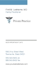 Private Practice Business Card Private Practice Business Card