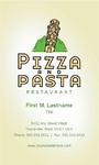 Italian Pasta Restaurant Business Card Italian Pasta Restaurant Business Card