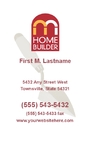 Home Builder & Contractor Business Card Home Builder & Contractor Business Card