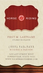 Horse Riding Stables & Camp Business Card Horse Riding Stables & Camp Business Card